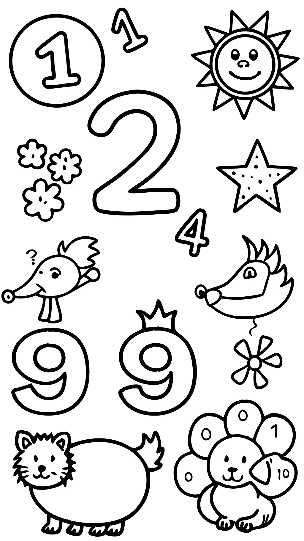 number coloring pages 1 10